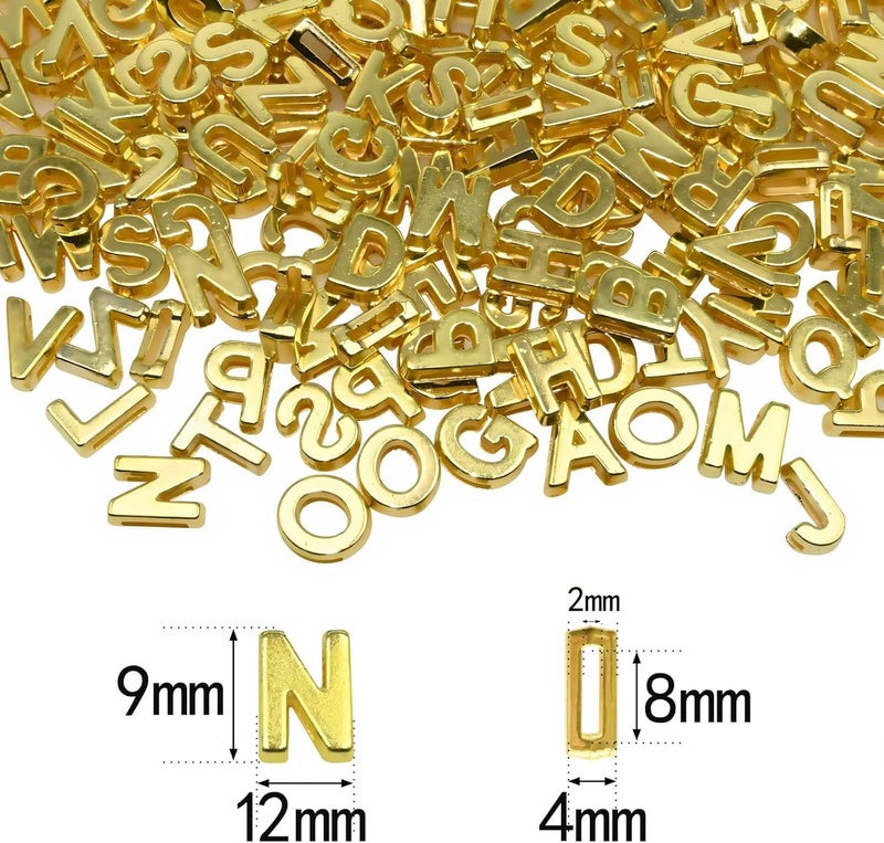Looconi 300pcs Gold Letter Beads Pendant,A-Z,3D Loose Beads,Plastic Initial Charms for Jewelry Making,Key Chains,Crafts - Image 4